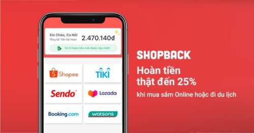 Ứng dụng ShopBack Mua sắm được hoàn tiền trực tuyến nhận 20K cho người mới