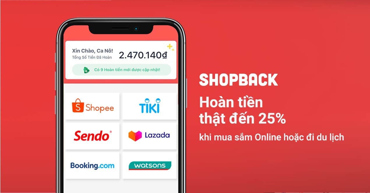 ShopBack - Mua sắm online hoàn tiền - Tặng 20K - Ngân Hàng Online