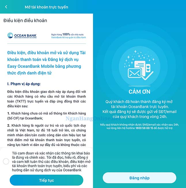 Hướng dẫn đăng ký tài khoản ngân hàng OceanBank online tại nhà