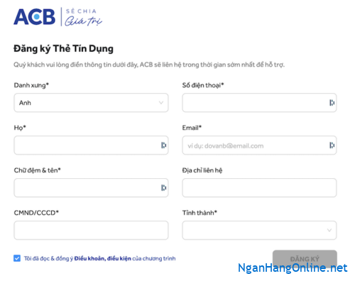 Accb Form.pdf 5 bước mở thẻ tín dụng ACB online giao thẻ tận nhà - Mở là có quà