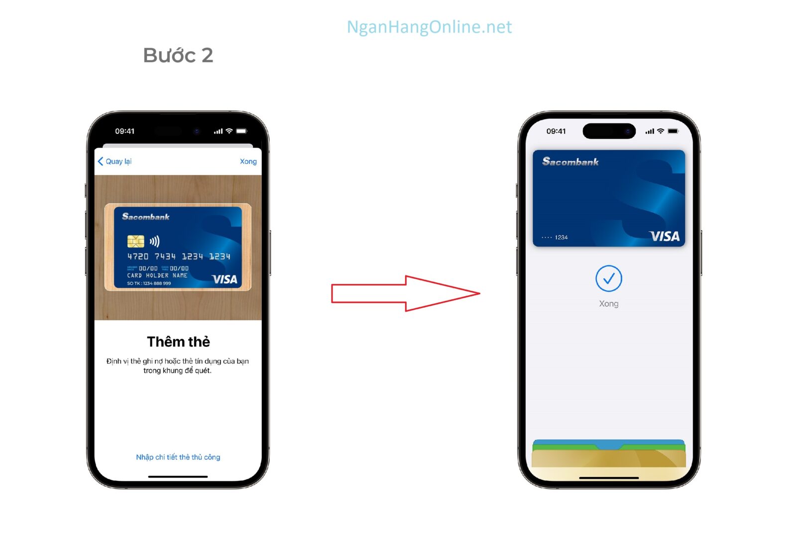 Cách thêm thẻ Sacombank vào Apple Pay trên iPhone