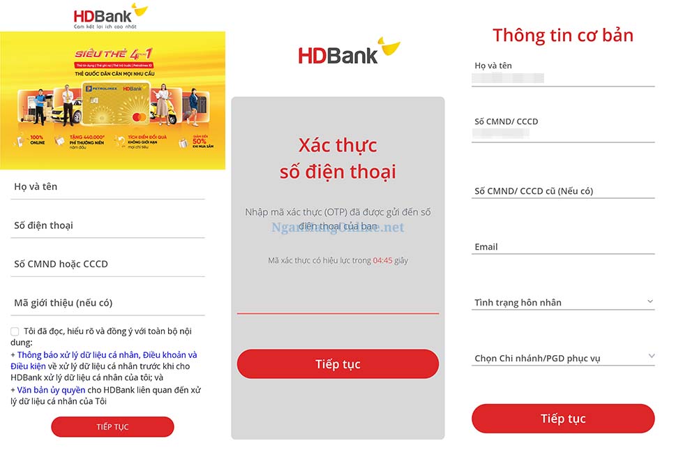 Hướng dẫn mở thẻ HDBank 4 in 1 online Siêu thẻ 4 trong 1
