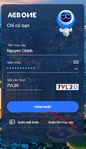 đăng nhập ACB Online