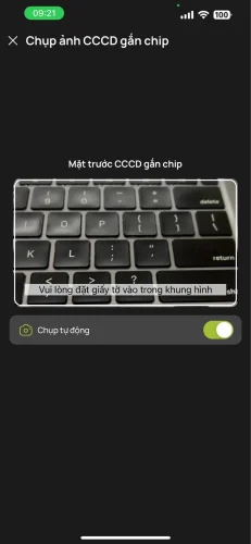 Chụp mặt trước CCCD