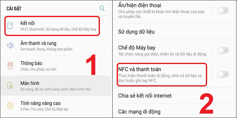 Những flagship nào được sử dụng để quét chip NFC?